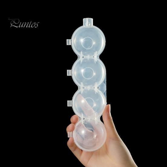 Форма для приготовления мороженого с 4 отверстиями, круглая форма для кубиков льда, легко заполняется, с силиконовой крышкой для коктейлей на основе виски