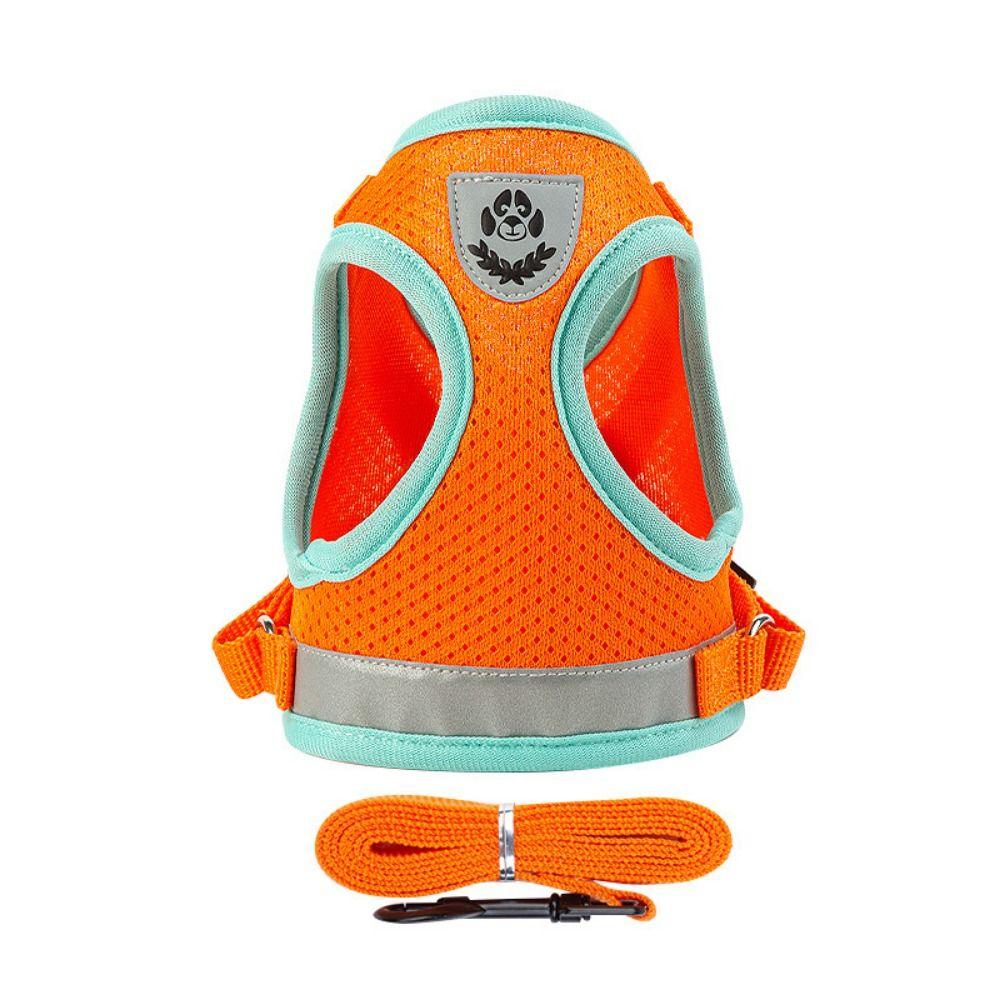 Светоотражающая шлейка и поводок для щенков, мягкие ремни для груди, сетчатый жилет для собак, для прогулок