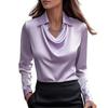 Satin Women Shirt Vintage Long Sleeve Blouse Silk Elegant Womens Tops Commuting White Shirt Autumn Female Clothing