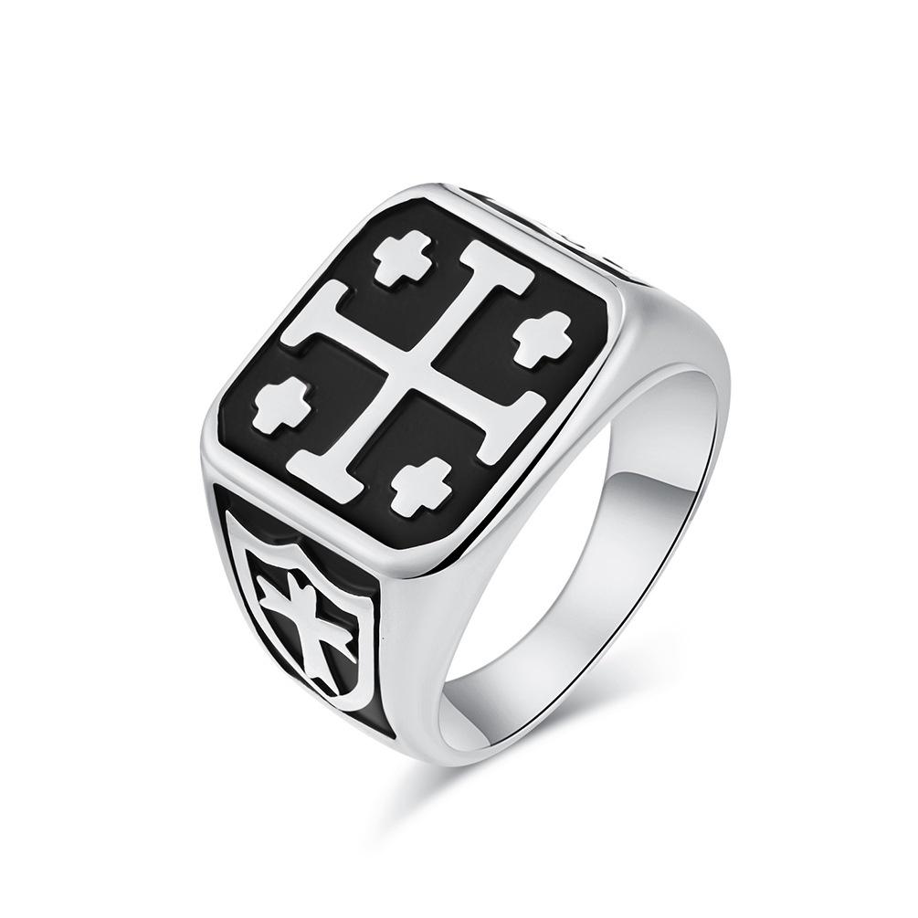 Fashionable Retro Ring With Jerusalem Cross Design Ideal For Both Men And Women