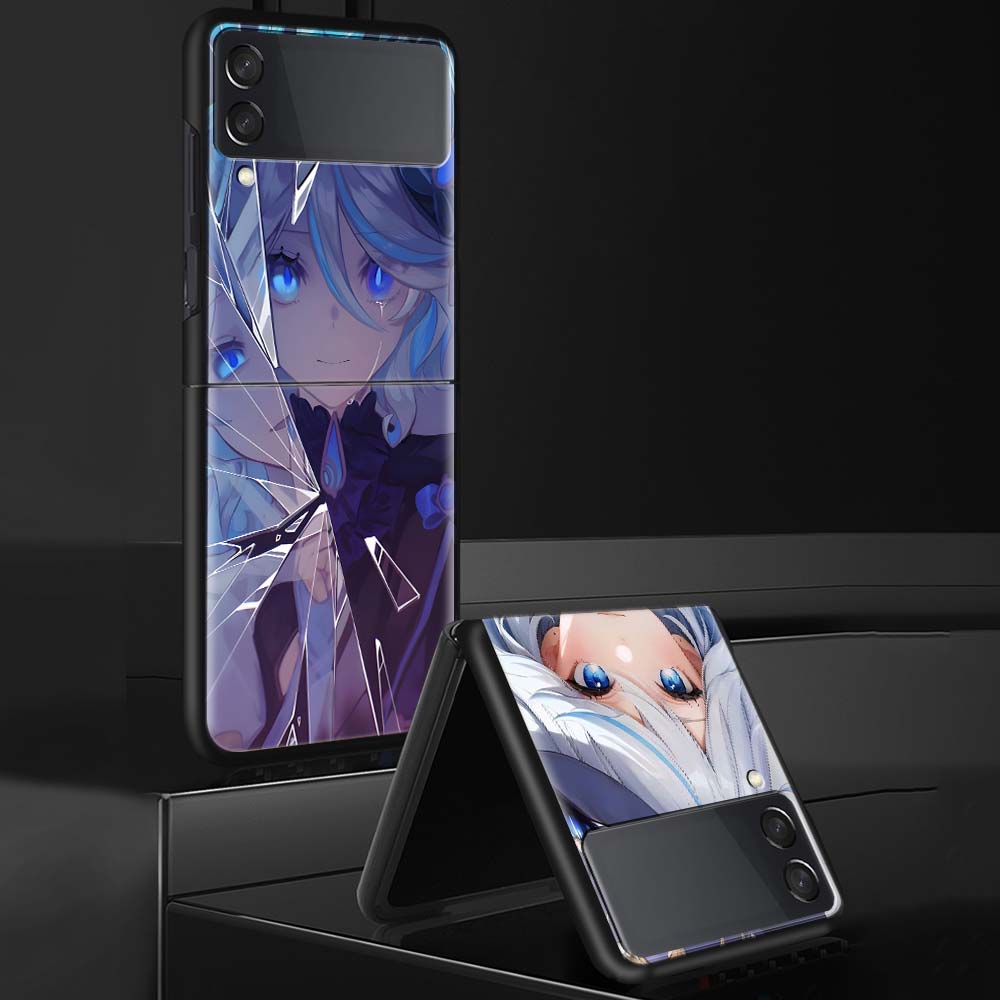 Чехол для телефона Genshin Impact Furina для Samsung Galaxy Z Flip 7 6 5 4 3 5G Ударопрочный чехол Z Flip7 Flip6 ZFlip5 Flip3 Flip4 Роскошный