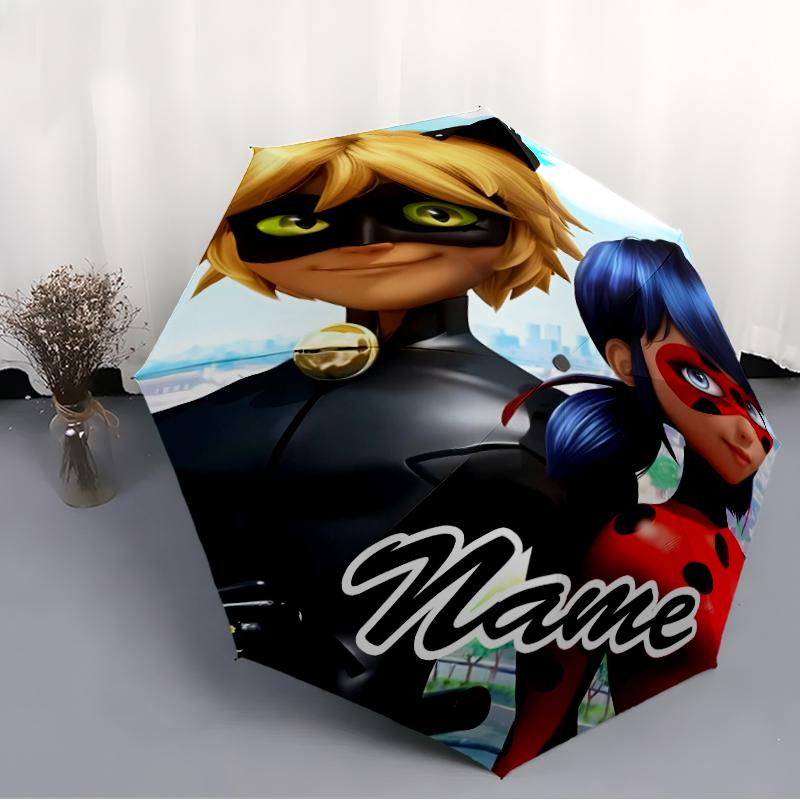 Персонализированный зонт с принтом божьей коровки L-Ladybug - Автоматическое открытие/закрытие, Прочный каркас с восемью ребрами, Автоматически складывающийся зонт