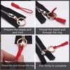 150 Pcs Lock Mechanism Zip Clip Buckle 15 Colors Slider Cord Rope Puller Zipper Pulls  for Bag