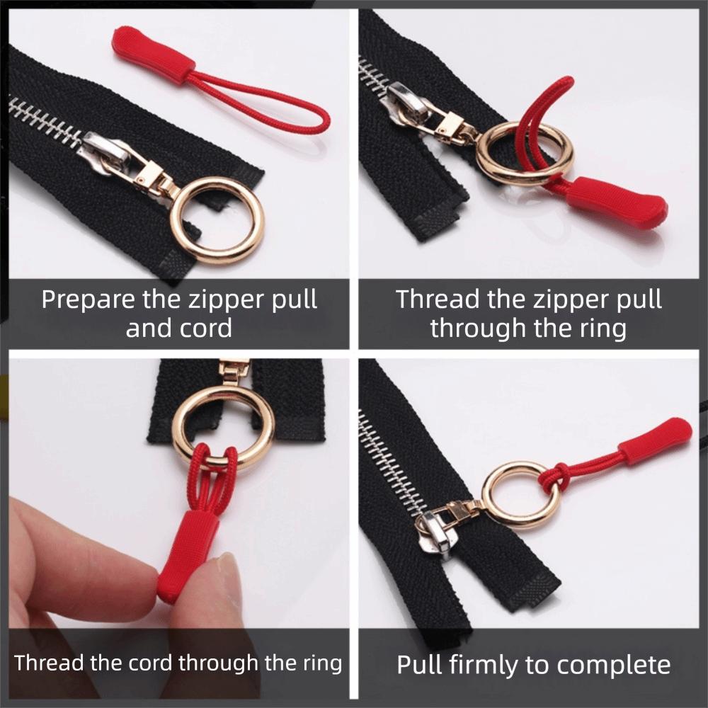 150 Pcs Lock Mechanism Zip Clip Buckle 15 Colors Slider Cord Rope Puller Zipper Pulls for Bag