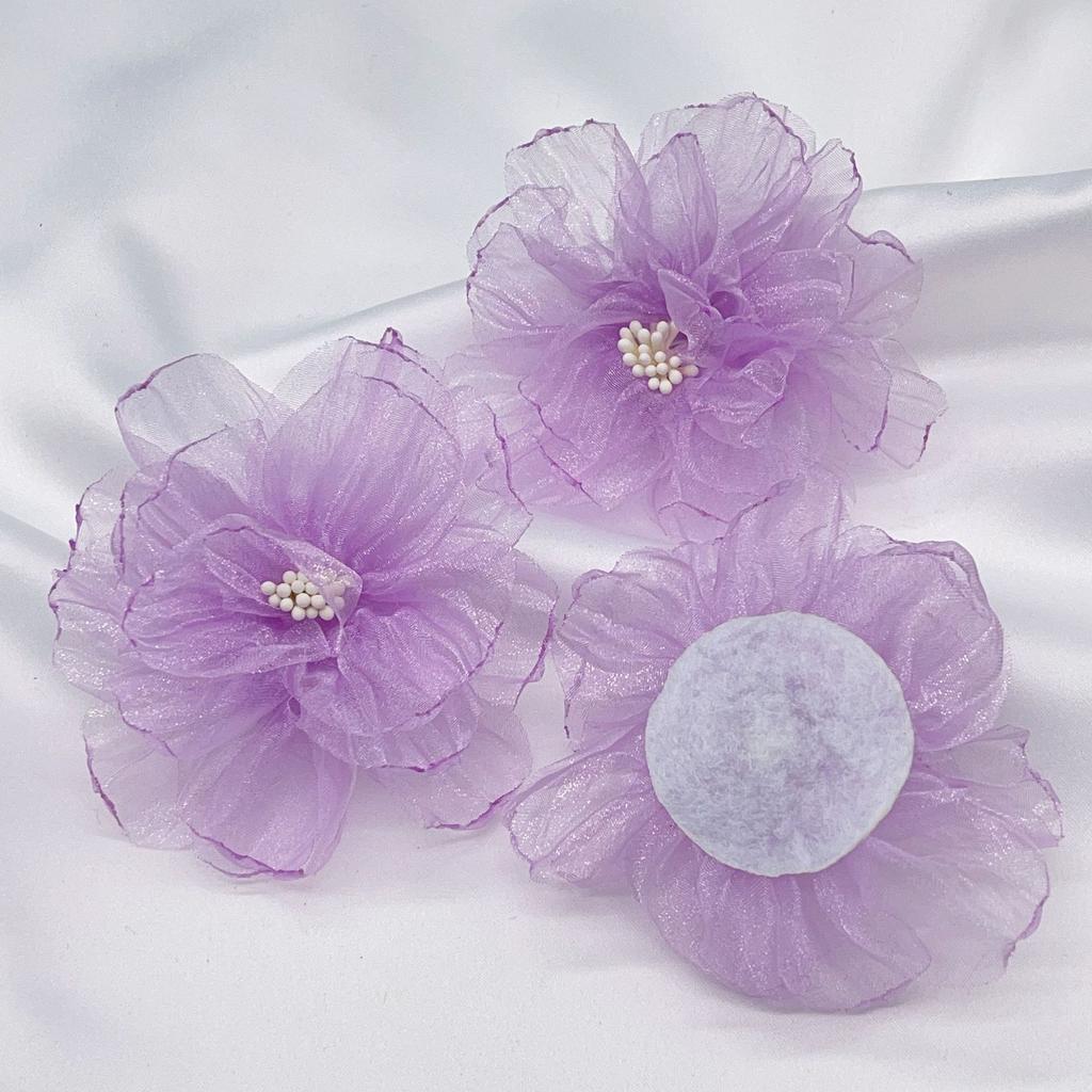 9 см Шифоновая марлевая цветок Искусственная ткань Шелковая головка цветка Для DIY Свадебная вечеринка Домашние украшения Цветочный венок Скрапбукинг Ремесло