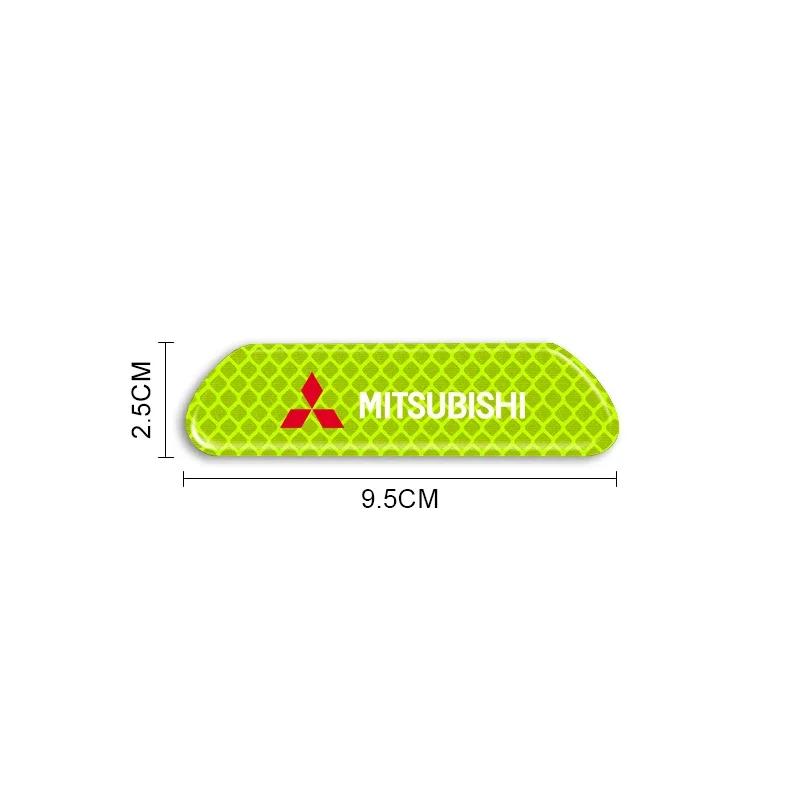 4PCS/set Car Reflective Strips Warning Stickers Car Styling for Mitsubishi Outlander Lancer 10 ASX L200 Pajero RALLIART Eclipse