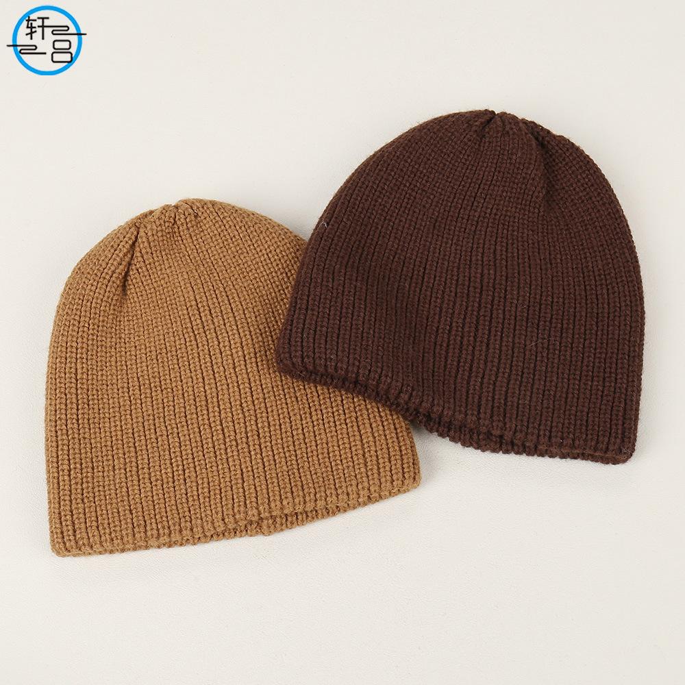 Fashion new solid color simple temperament knitted hat autumn and winter face small comfortable warm versatile wool hat