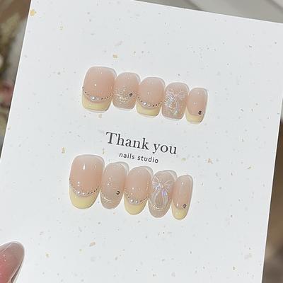 Кремово-желтый повседневный короткий мягкий и милый молочно-желтый французский смайлик кошачий глаз жемчужная цепочка броня