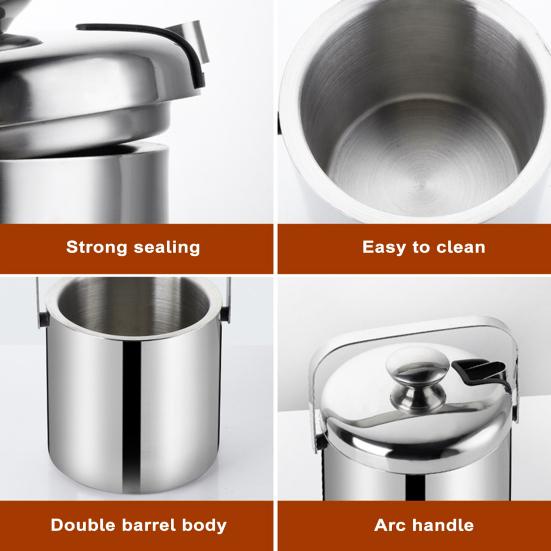 Ведро для льда с двойными стенками объемом 1,3 л с крышкой и щипцами, 6-часовое охлаждение пива, охладитель для домашнего бара, изолированный контейнер для льда из нержавеющей стали 304