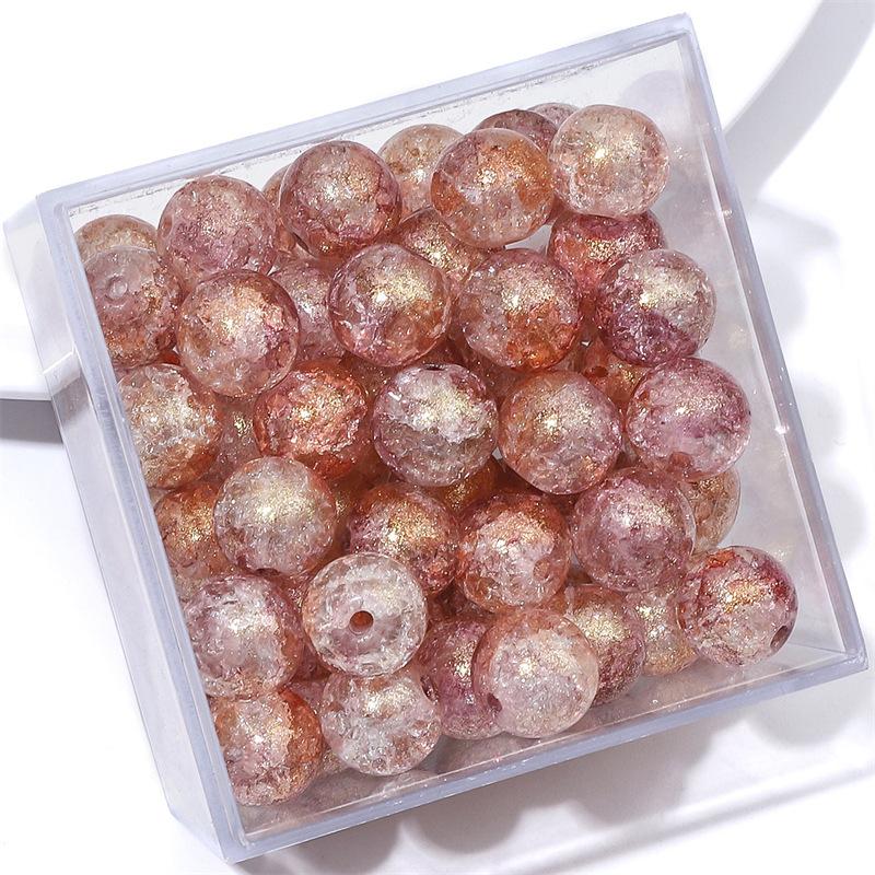 10 мм стеклянные бусины-попки Halo Inside Broken Round Бусины из глазури Ретро-бисер ручной работы Diy Ice Crack Jewelry Бусины-попки для изготовления ювелирных изделий