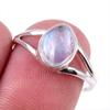 Natural Rainbow Moonstone Gemstone 925 Solid Sterling Silver Ring Size 8 N7W82