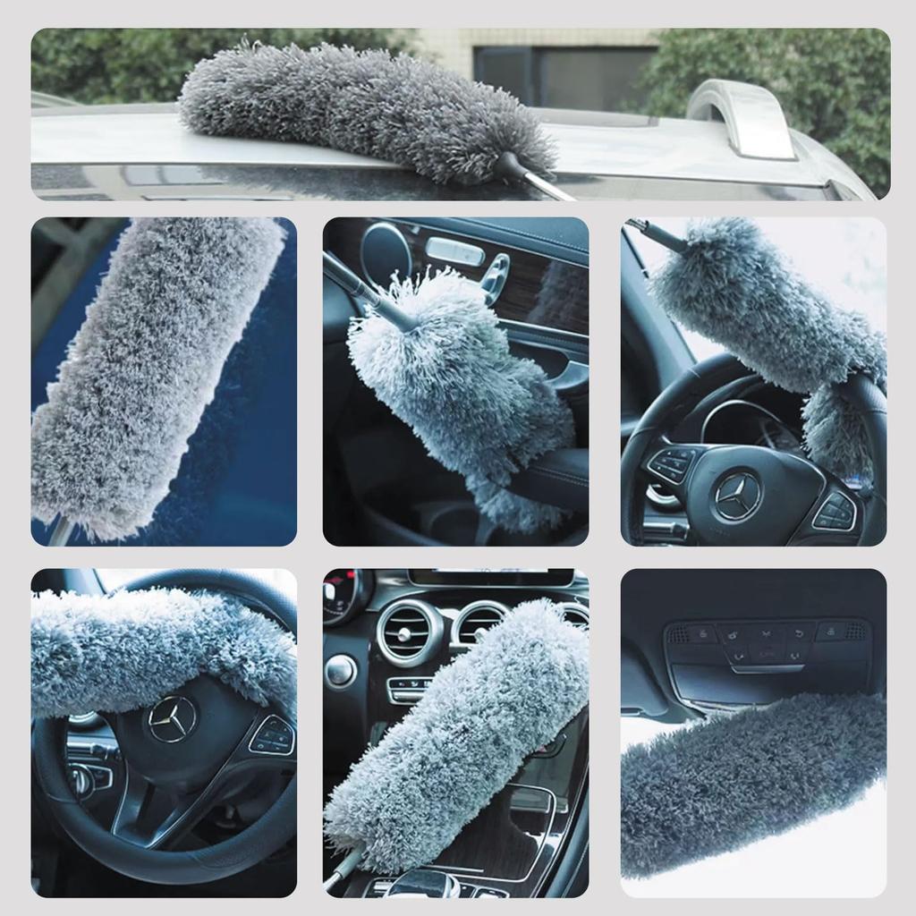 CAOSYE Handheld Mop for Up To 280cm for Dust Cobweb and with an Telescopic Rod for Ceiling Dust and Wiping High-Altitude Cleaning, Long, Washable,