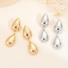 Серьги-капли Exaggerate Double Waterdrop Gold Color Metal Geometry для женщин Sweet Temperament Creative Jewelry Accessories