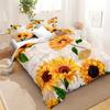 Винтажный пододеяльник с принтом подсолнухов для спальни, общежития. Винтажный постельный комплект, набор из трех предметов.