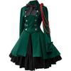 Plus Size 5XL Gothic Lolita Party Dresses Women Elegant Bow Collar Pleated Lace Up Ruffles Dress Medieval Retro Princess A Line