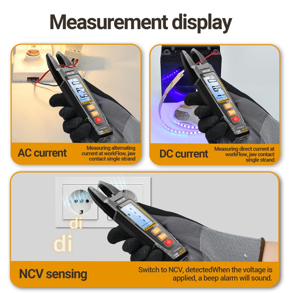 Измерение напряжения, тока, сопротивления, интеллектуальный цифровой токоизмерительный прибор с многофункциональным дисплеем для домашнего использования электриков