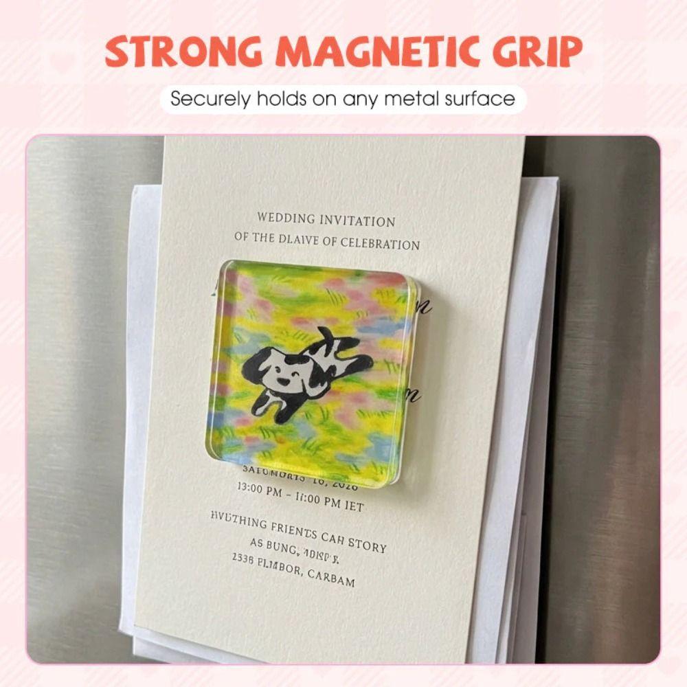 10pcs Clear DIY Fridge Magnet Kit Handmade Acrylic Fridge Magnets Material Kit Home Office Display Transparent Photo Magnets