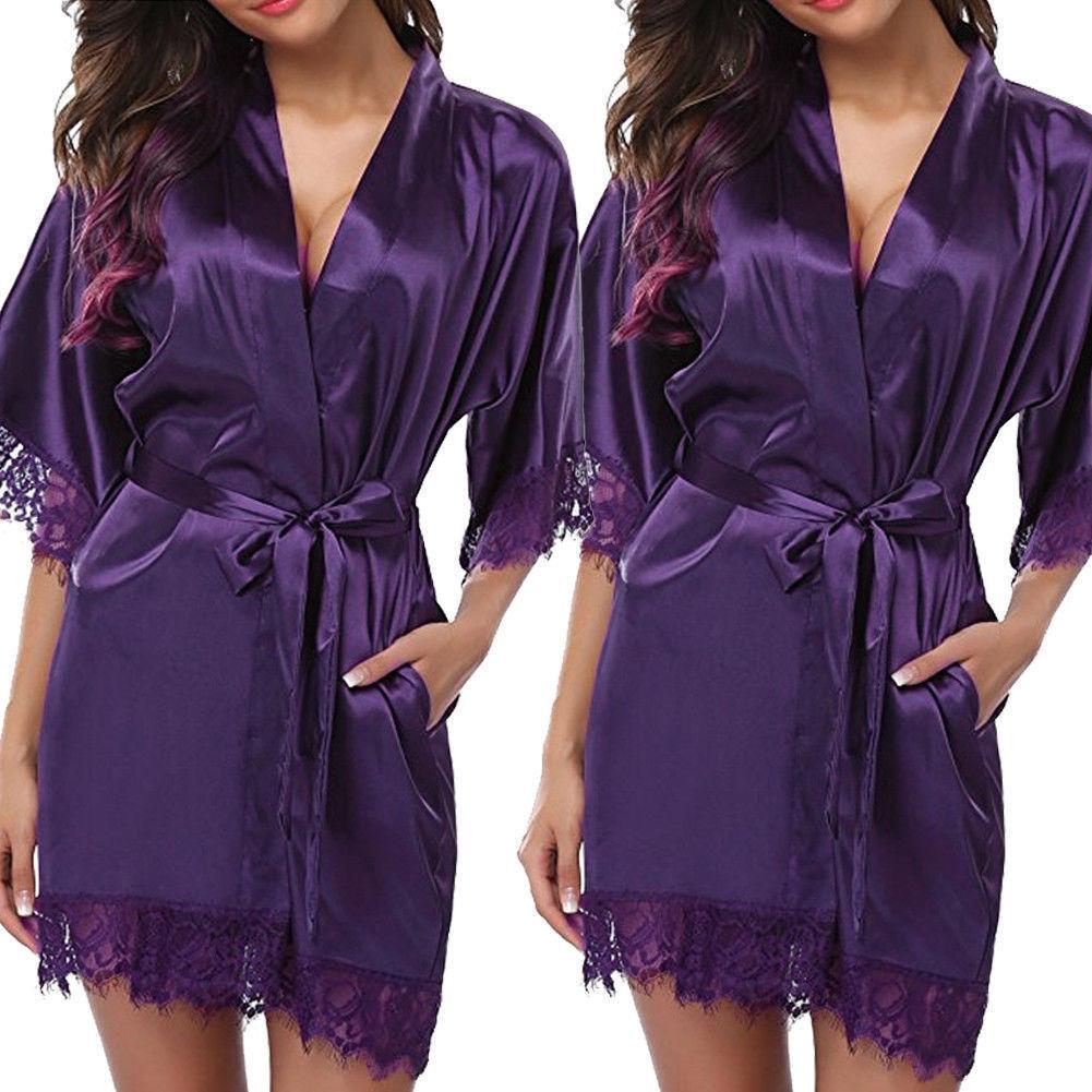 Women's Spring and Summer Nightgown Sexy Imitation Ice Silk  Nightgown Erotic Lingerie Soft and Comfortable Homewear