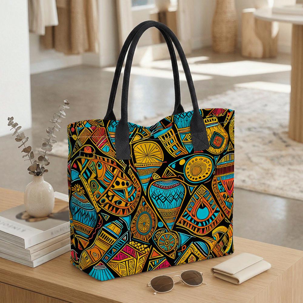 Bohemian Pattern Tote Bag Casual Large Capacity Shopping Handbag