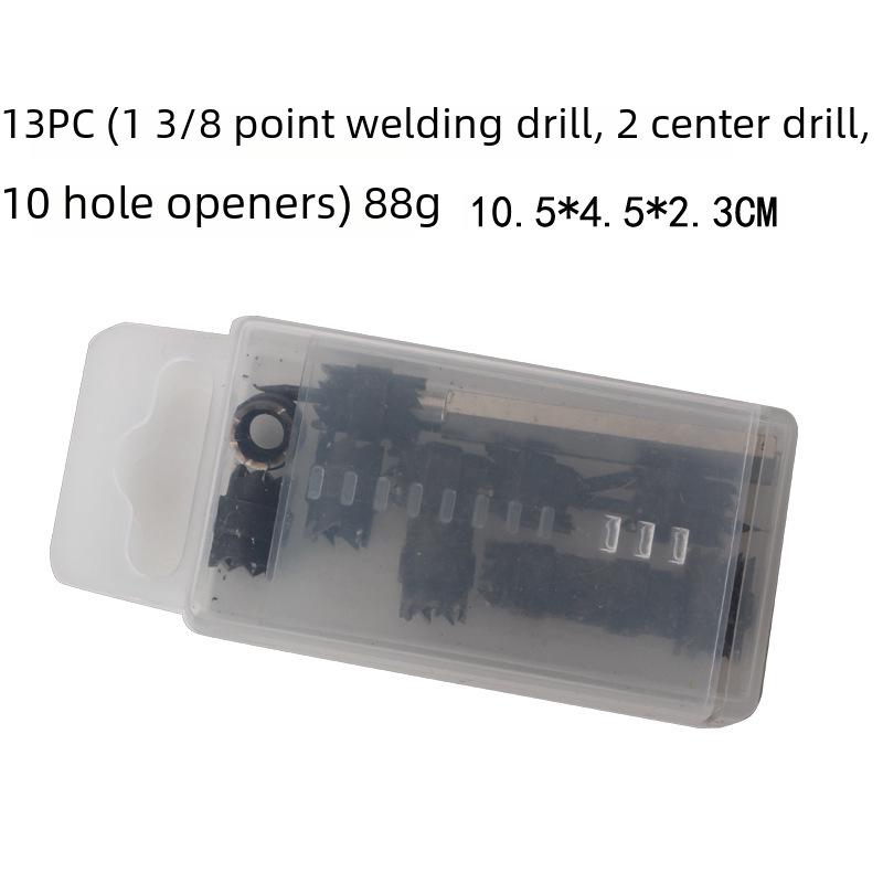 Набор из 13 сверл из быстрорежущей стали для удаления точечной сварки с шестигранной ручкой