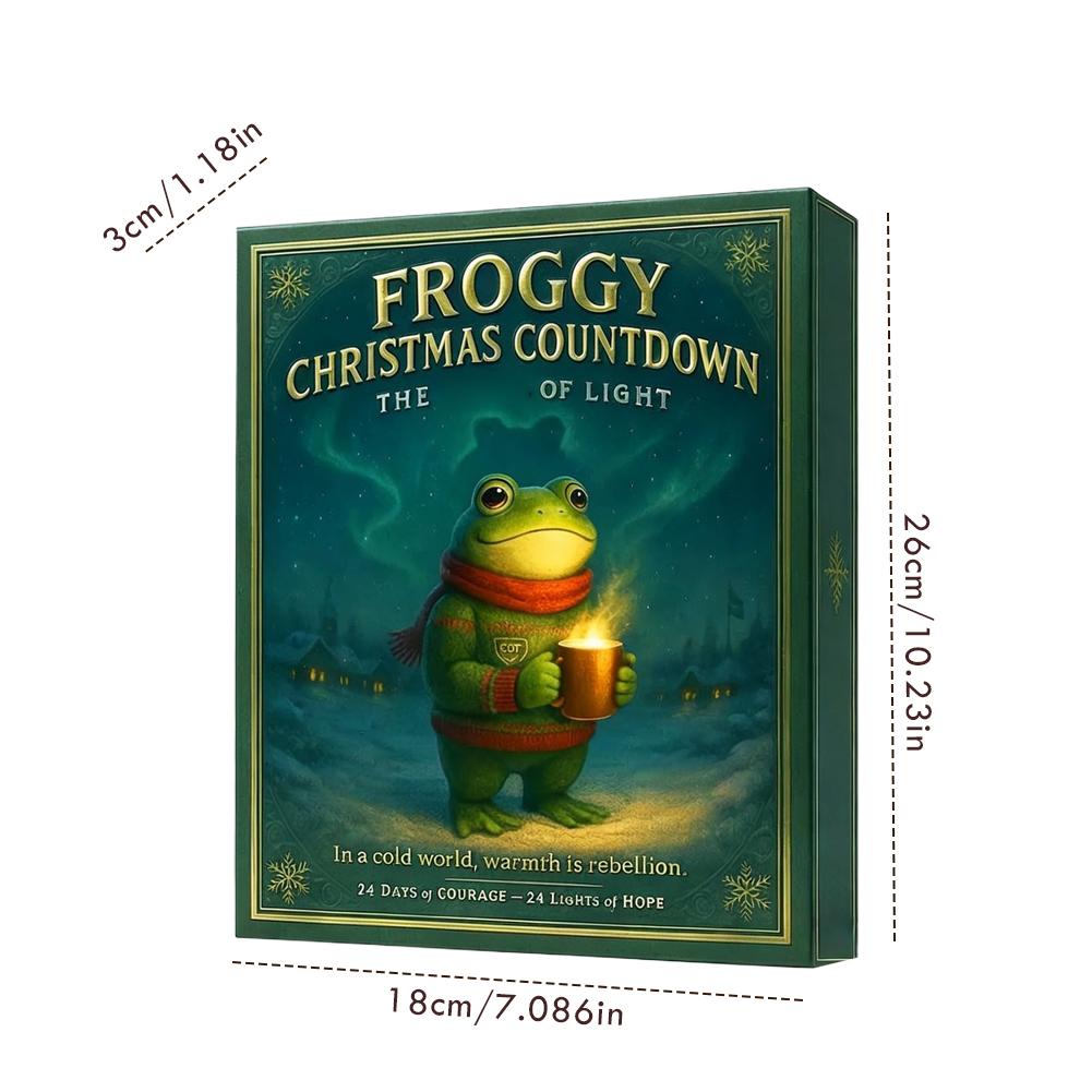 Frog Advent Calendar 2025 with 24 Highland Frog Ornaments 24 Days Christmas Countdown Calendar Christmas Advent Calendar