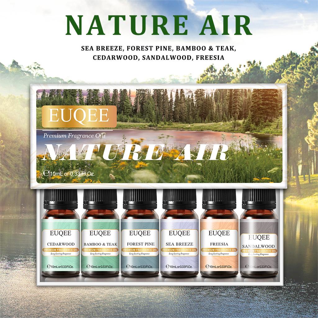 EUQEE 6PCS Fragrance Oils Set Gift for Aromatherapy Diffuser Yoga Spa Massage Bath Skin Care Relaxation DIY Perfume