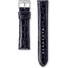 Seiko Часы Мужские Натуральная Кожа Ремешок с Узором под Крокодила Ширина 19 мм Пряжка 16 мм Темно-синий