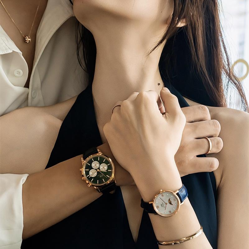 DANIEL WELLINGTON Часы Кварцевый механизм Кожаный ремешок 42 мм Синий циферблат Мужские часы Мужские часы Полярно-синий Panda Маленькие Нержавеющая сталь DW00100877
