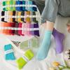Женские весенне-осенние новые однотонные носки конфетных цветов из хлопка