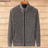 Осенне-зимний мужской вязаный кардиган, куртка, утепленный и повседневный свитер
