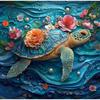 Diamond Painting Turtle Animal Full Square Round Diamond Embroidery Flower Mosaic Art Wall Decor