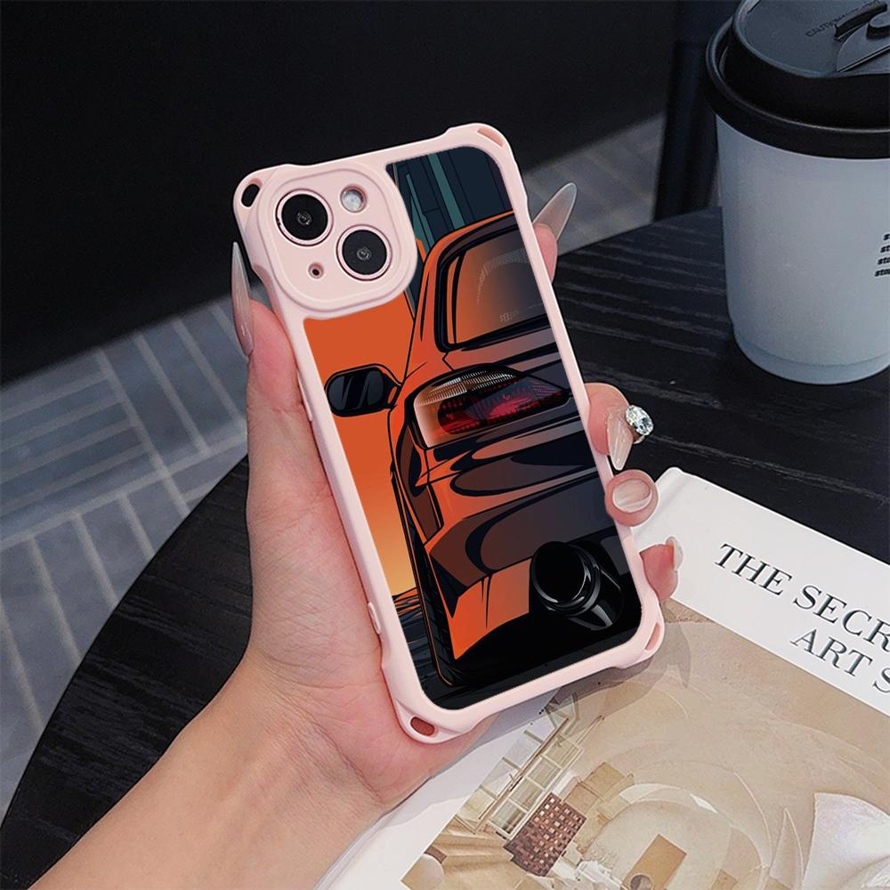 Ae78 Fashion Car Pattern Design Art Soft Phone Cases for iPhone 16 15 14 13 12 11 Pro Max 7 8 XR with Wrist Strap Lanyard Corner Protection Back Cover