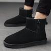 Мужские новые классические мужские зимние короткие ботинки из натуральной замши с меховой подкладкой, плюшевые утепленные нескользящие удобные ботинки