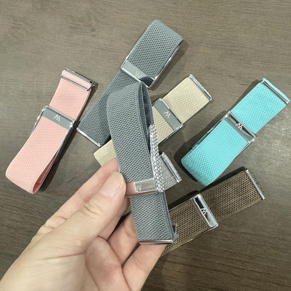 Hot Design Diamond-Embedded Whop5.0 Nylon Woven Elastic Casual Wristband with Full-Diamond Bright Silver Metal U-Frame