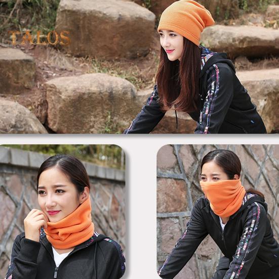 Women Scarf Thick Warm Elastic Knitted Anti-slip Multifunctional Lightweight Windproof Unisex Cycling Piled Neck Warmer Headband Hat Winter Neck Wrap