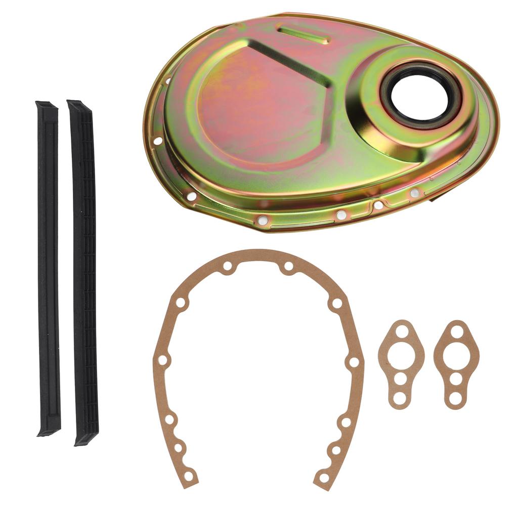 Комплект прокладки крышки цепи ГРМ, сальника и болтов, металлический, для двигателей SBC 283 327 305 350 383 400, цвет цинковое покрытие