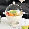 Fruit Bowl with Lid Clear Pedestal Basket Container Storage for Dining Table