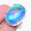 Natural Purple Mystic Glass 925 Sterling Silver Jewelry Ring Size 9 Q9j80
