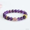 Juan Yu Nine Purple Li Natural Amethyst & Strawberry Crystal Bracelet for Women - Fire Color Treasure Jewelry