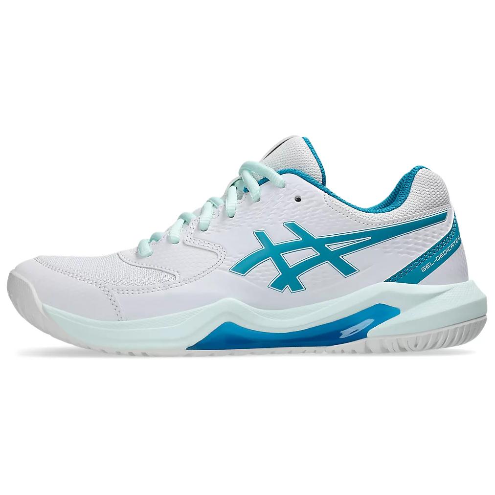 Asics Gel Dedicate 8 Abrasion Resistant Low top Tennis Shoes Women's White Blue 1042A235-103
