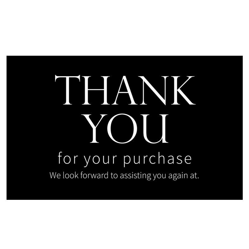 Black Thank You Greeting Cards, 50 Sheets/Pack