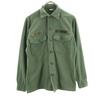 US ARMY 70s DSA Cotton Sateen Long Sleeve Military Shirt 14 1/2 Khaki Men's Used