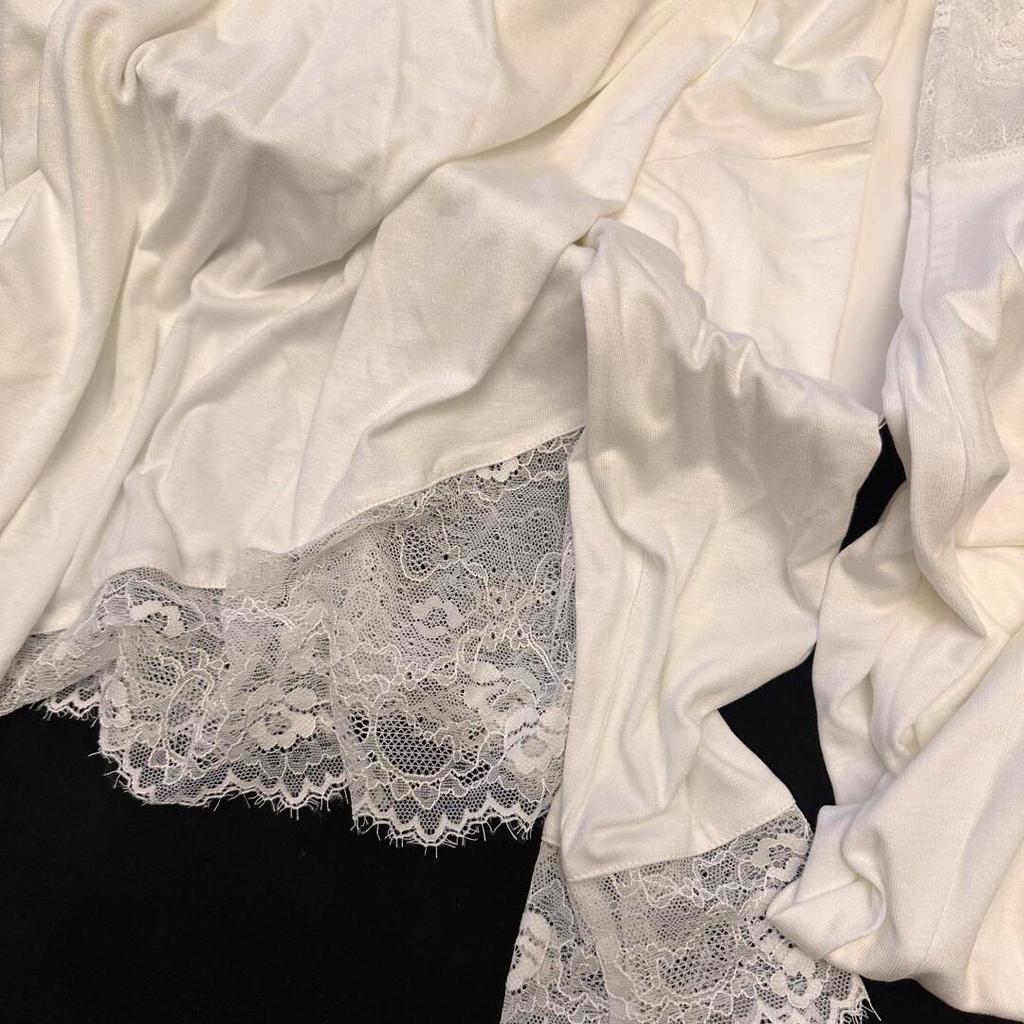 White Moon Beauty Women's Long Sleeve Modal Cotton Homewear with Pads - Loose Fit, Soft Spring/Fall Loungewear