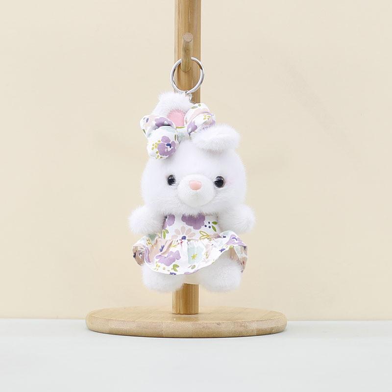 Plush Cute Bunny Toy Keychain Soft Pp Cotton Rabbit Doll In Charming Colorful Dress Designs