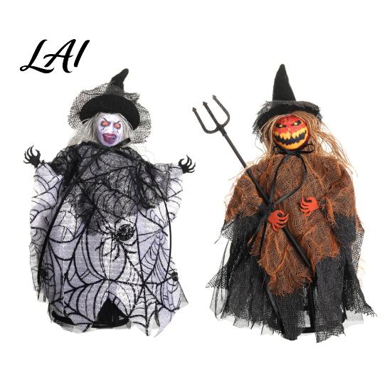 High-quality Halloween Decor Decorations Spooky Ghost Witch Doll Tree Top Star Reusable Desktop Decoration Doll Ornaments Festive Trick