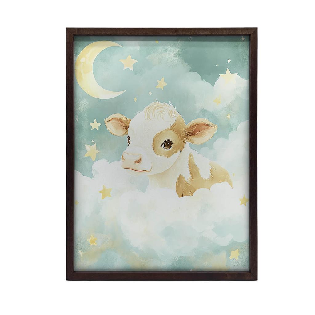 Plakat Krowa W Chmurkach Plakat Krowa W Chmurkach, 30X40 Cm, Bez Ramy, Płótno Premium Na Blejtramie