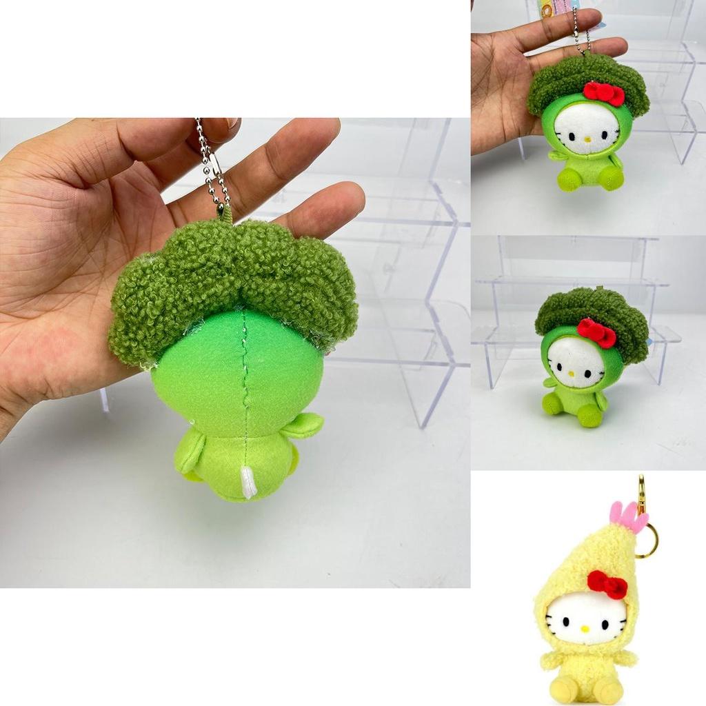 Плюшевая игрушка Hellokitty в виде креветки, подвеска для рюкзака, милый и пушистый дизайн котенка