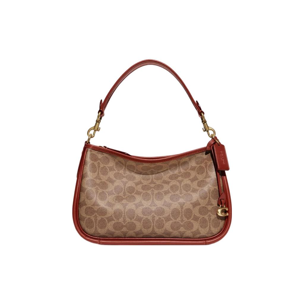 New COACH Cary Coated Canvas With Calfskin Handbag, Shoulder Bag, Crossbody Bag Tubas Women's Brown CC438-B4NQ4