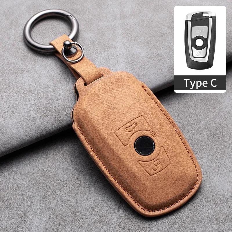 Чехол-накладка для ключа автомобиля для BMW F20 F10 F20 F30 F80 X1 X3 X5 X6 X7 G20 G30 G01 G02 G05 G11 1 3 5 7 серии кожаный автомобильный брелок