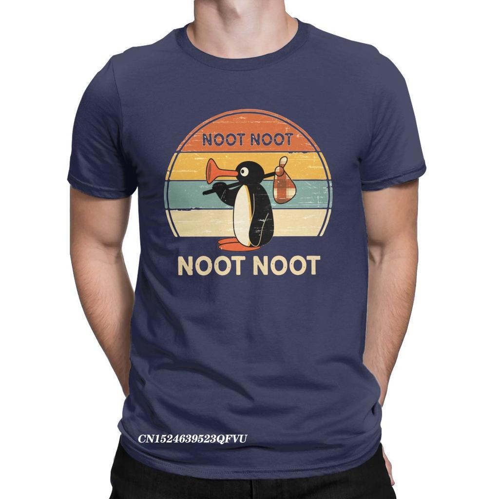 Мужская женская футболка Noot Noot Pingu Penguin Meme Gift Funny Premium Cotton Tee Shirt Harajuku Tshirt Crewneck Clothing Printing